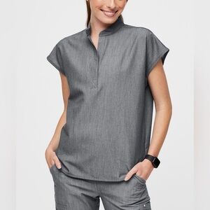 Figs Gray Scrub Top